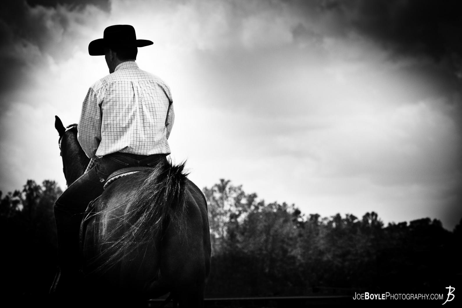 horse-and-rider-riding-off-black-white