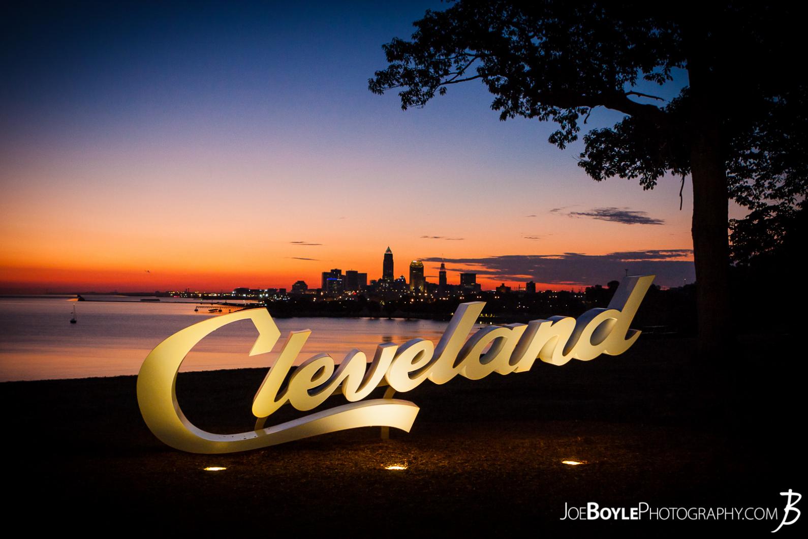 This photo is of the newly installed sign at Edgewater Park (The Upper Portion), right  before sunrise. I love the colors during these twilight hours!