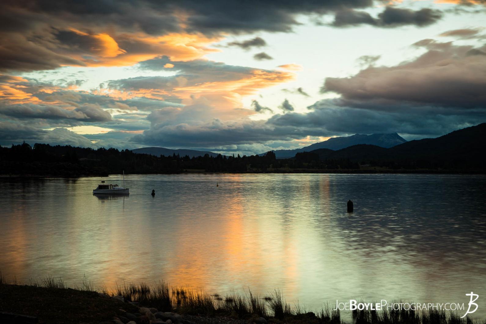 Here is a photo of Lake Te Anau at sunset.